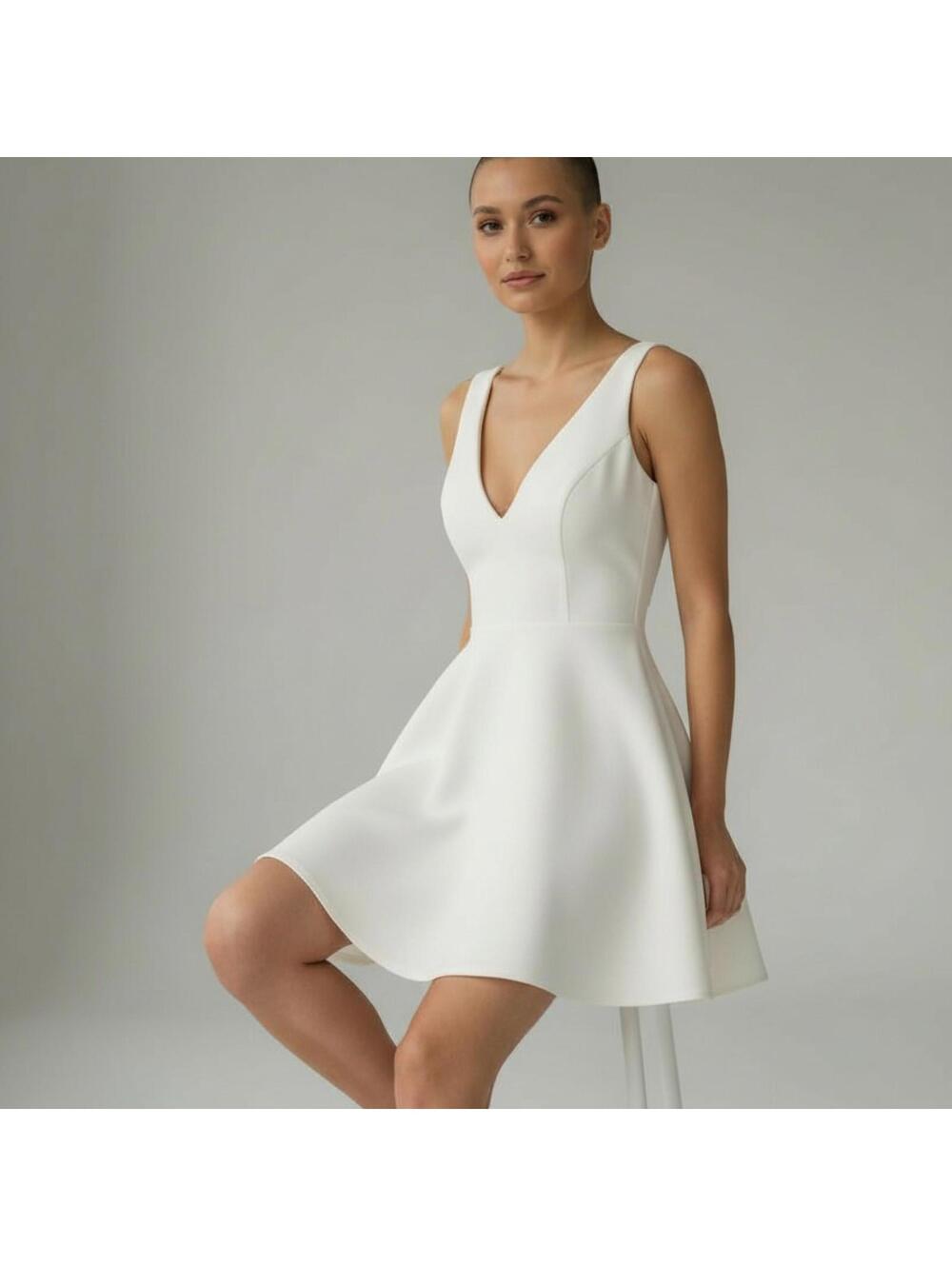 Lulus-Believe in Love White Strappy Backless Skater Dress Size XS New